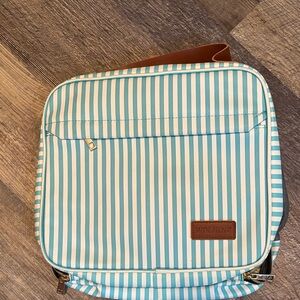 Blue and White Striped  Bag travel makeup